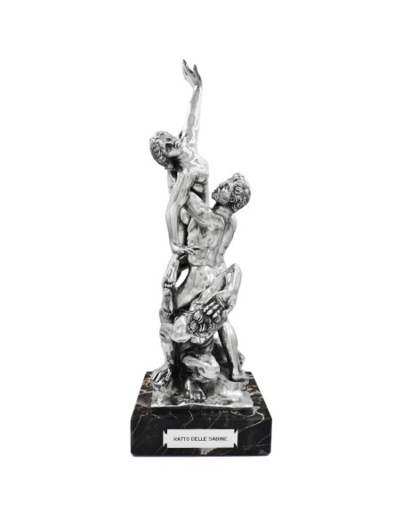 Ratto delle Sabine, Resin Statue Coated of 925 Sterling Silver 