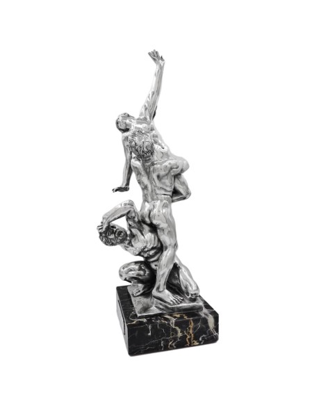 Ratto delle Sabine, Resin Statue Coated of 925 Sterling Silver 