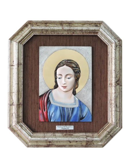 Quadro Sacro Capezzale Capoletto Con Gesù Cornice Via Crucis in Argento 