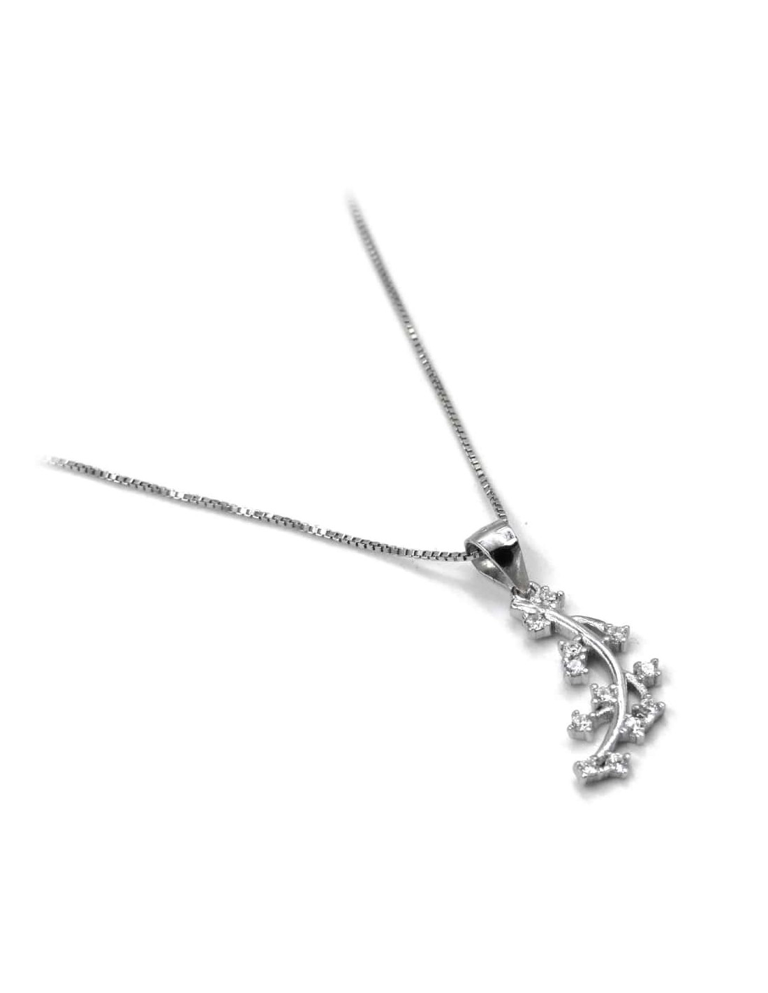 Sofia Milani – Collana Donna In Argento Sterling 925 Con Ciondolo A Foglia, Placcata Rodio, Catena Regolabile 40-43 Cm, In Elegante Confezione Regalo