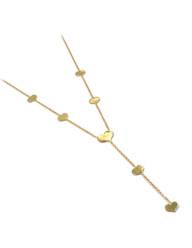 Collana con Cuori in Argento Placcato Oro 