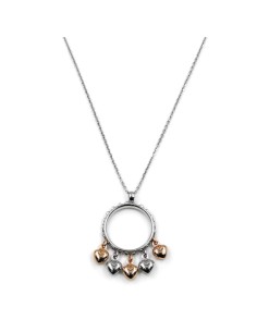 Collana Anello con Cuori in Argento 925 