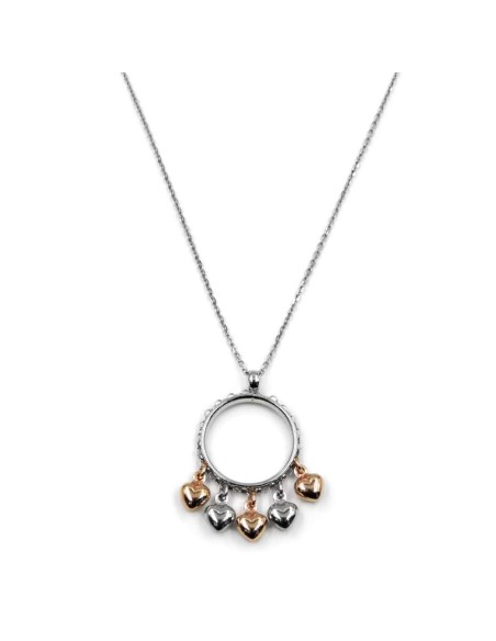 Hearts Ring Sterling Silver Necklace 