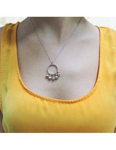 Hearts Ring Sterling Silver Necklace 