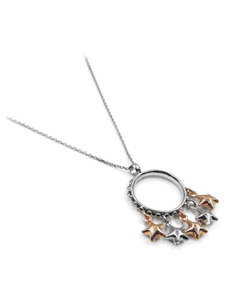 Collana Anello con Stelle in Argento 925 