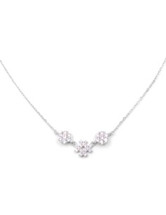 Sterling Silver Hashtag Necklace with White Zircons
