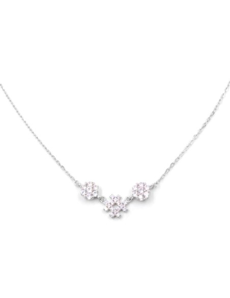 Sterling Silver Hashtag Necklace with White Zircons