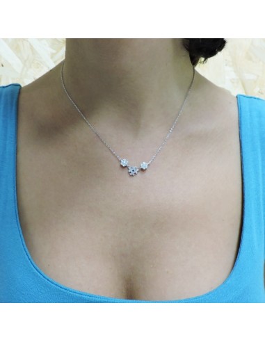 Sterling Silver Hashtag Necklace with White...