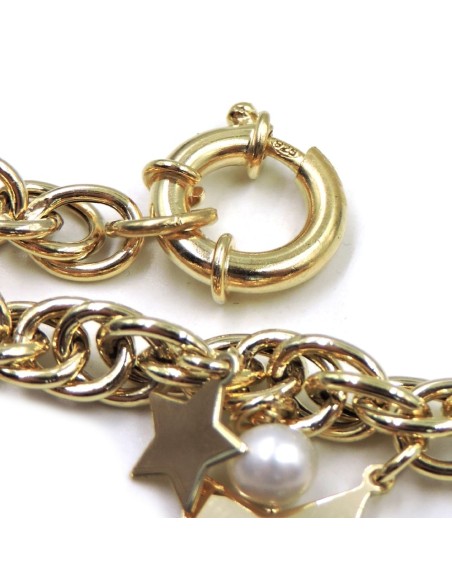 Bracciale Boules con Cuore Turchese Donna in Argento 925 Rodiato 