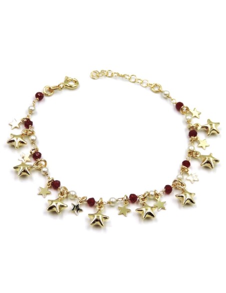 Bracciale Catena Donna in Argento 925 Rodiato con Ciondolo Doppio Cuore