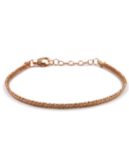 Bracciale in Argento 925 Placcato Oro Rosa Effetto Diamantato