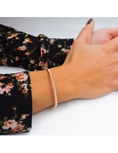 Rose Gold Plated Sterling Silver Bracelet with Diamond... 2