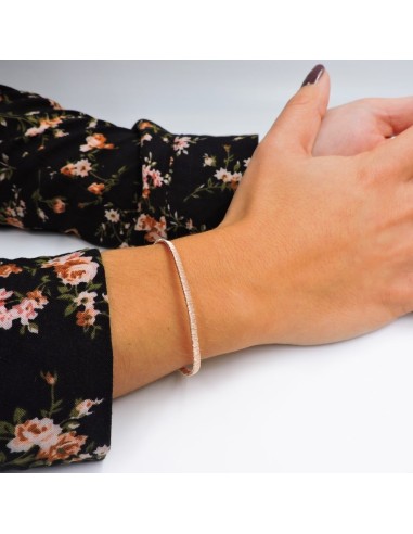 Rose Gold Plated Sterling Silver Bracelet with...