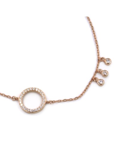 Circle Bracelet, Pink Gold Plated 925 Sterling...