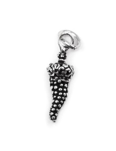 Burnished Silver Dotted Horn with Crown
