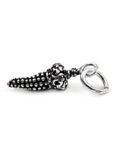 Burnished Silver Dotted Horn with Crown 2