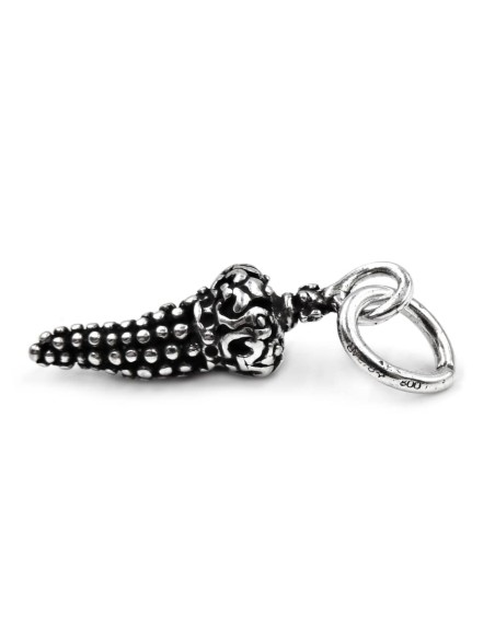 Burnished Silver Dotted Horn with Crown