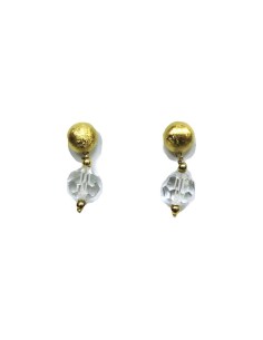 Orecchini in Argento 925 Dorato Satinato con Pendente...