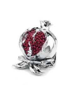 Silver Coated Resin Pomegranate Sculpture