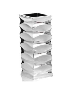 Silver Coated Resin Waves Vase 