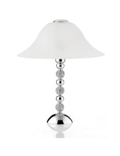 Lampada in Resina Argentata con Paralume in Vetro