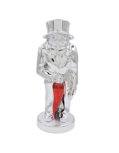 Lucky Hunchback Silver Coated Resin Sculpture