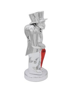 Lucky Hunchback Silver Coated Resin Sculpture 2