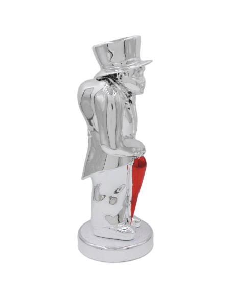 Scultura Gobbo Portafortuna in Laminato Argento 
