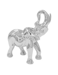 Scultura Elefante Indiano in Resina Argentata