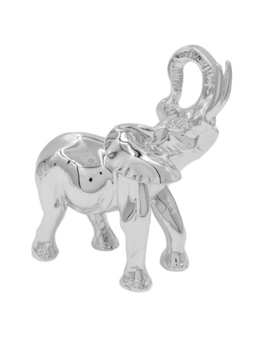 Elephant Silver Coated Resin Sculpture 