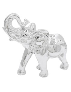 Silver Coated Resin Elephant Sculpture 