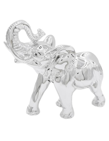 Silver Coated Resin Elephant Sculpture 