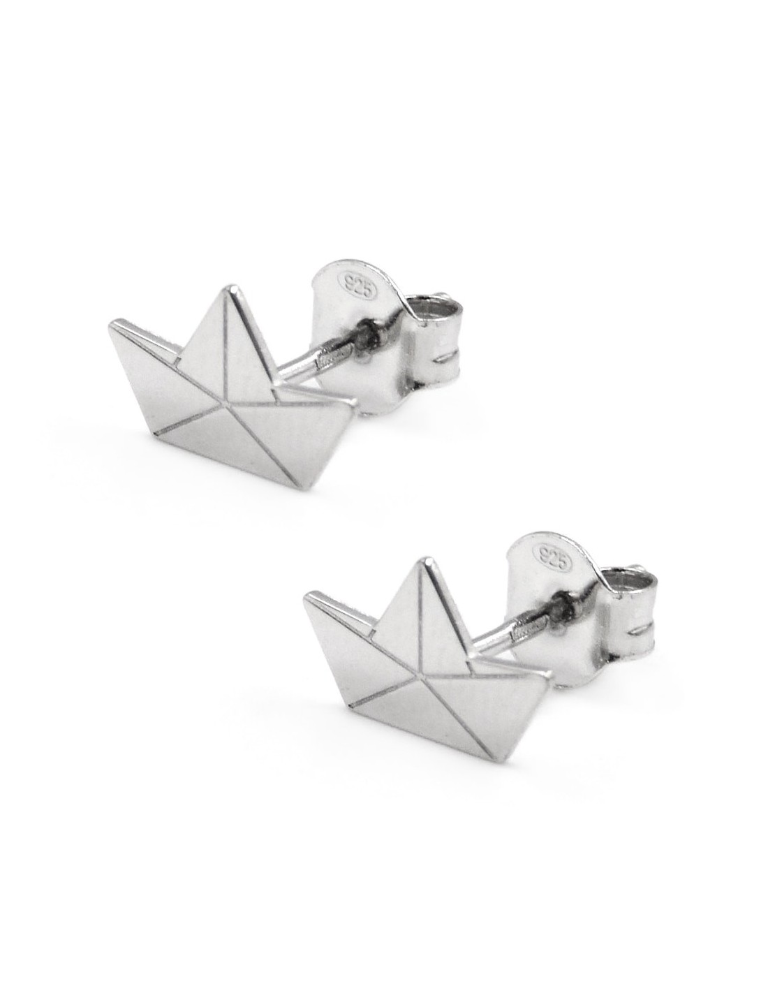 Orecchini A Forma Di Sole In Argento 925 Con Chiusura A Farfallina - Delicati E Leggeri (1g)