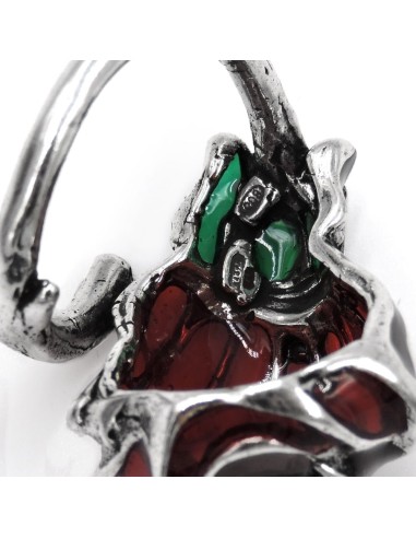 Anello Rosa in Argento con Smalti Colorati