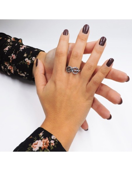 Love Knot Ring Burnished Sterling Silver 