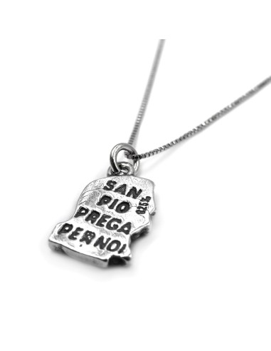 Collana con Ciondolo Padre Pio in Argento