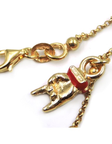 Gold Plated Sterling Silver Bracelet with Lucky...