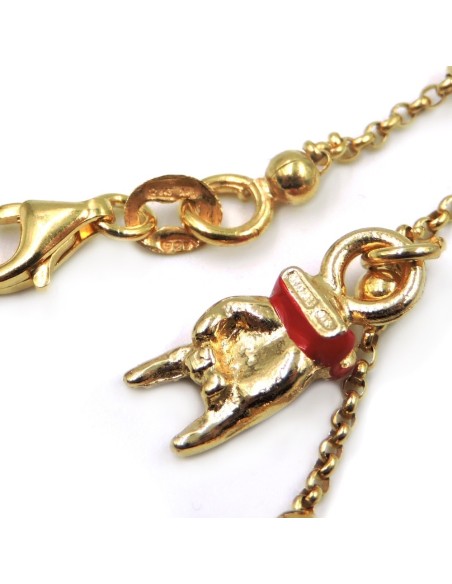 Bracciale con Ciondoli Portafortuna in Argento Placcato Oro