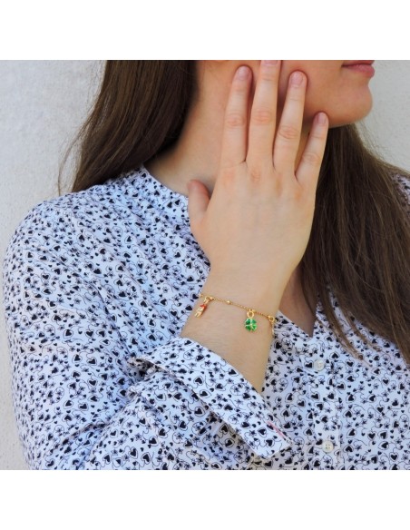 Gold Plated Sterling Silver Bracelet with Lucky Charms