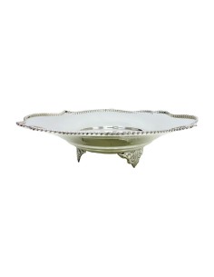 Cestello in Argento 800 lucido con bordino corda e piedini  2