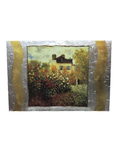 Framework on Wood The Claude Monet Garden in Argenteuil by Re Argento