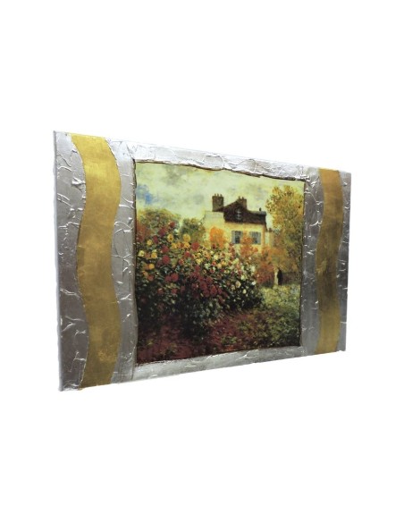 Framework on Wood The Claude Monet Garden in Argenteuil by Re Argento
