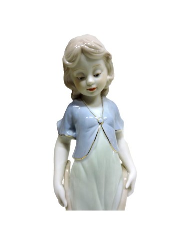 Scultura Bimba  con Carretto in Fine Porcellana...