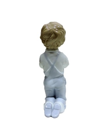Scultura Bambino che Prega in Fine Porcellana...