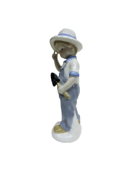 Little Farmer Fine Porcelain Sculpture by Siro Time