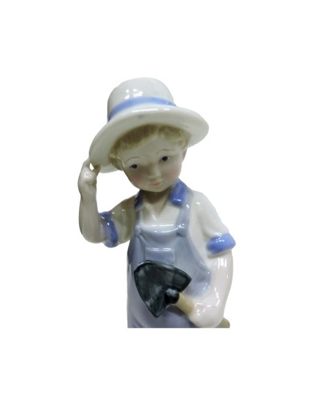 Little Farmer Fine Porcelain Sculpture by Siro Time