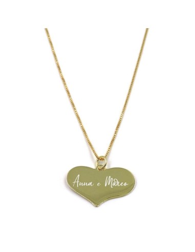 Gold Plated 925 Sterling Silver Necklace with Heart Medal Pendant 