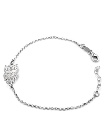 Bracciale Gufo Portafortuna in Argento 925 
