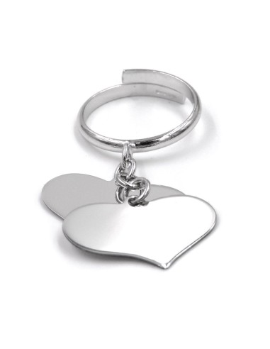 Customizable Sterling Silver Ring with Two...