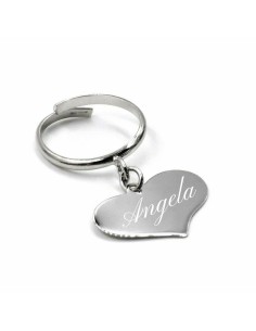 Anello in Argento 925 con Ciondolo Cuore Personalizzabile